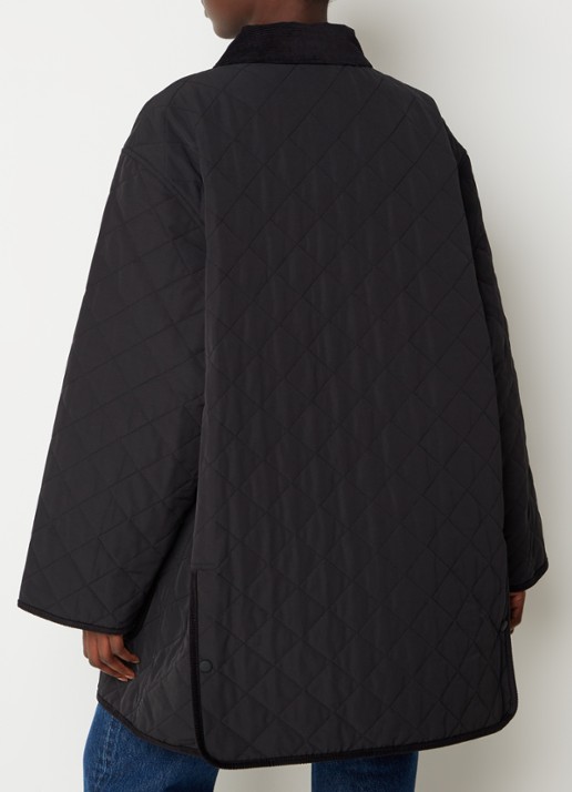 TOTEME Jas in  katoenblend met quilt patroon en logoborduring - achterkant 3 zwart