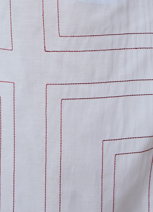 TOTEME Low waist wide fit broek met logoborduring - detail 5 lichtblauw