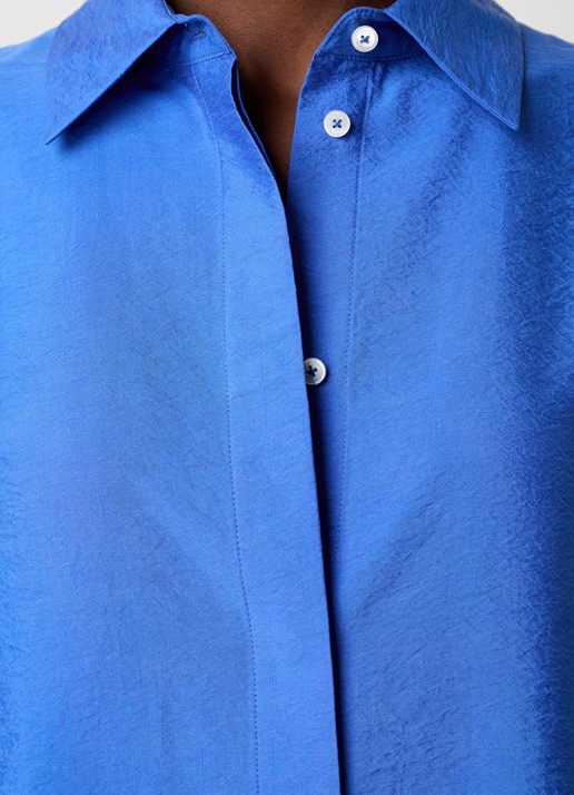 TOTEME Maxi blousejurk in zijdeblend met steekzakken - detail 5 kobaltblauw