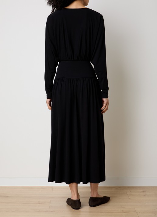 TOTEME Maxi jurk met boothals - achterkant 3 zwart