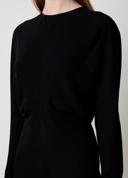TOTEME Maxi jurk met ronde hals - detail 4 zwart