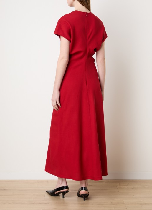 TOTEME Maxi jurk van wol - achterkant 3 rood