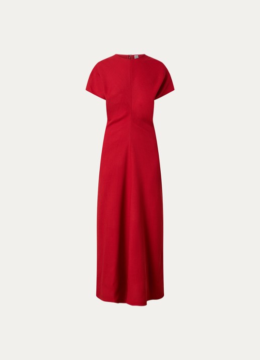 TOTEME Maxi jurk van wol - voorkant rood