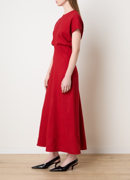 TOTEME Maxi jurk van wol - voorkant 2 rood