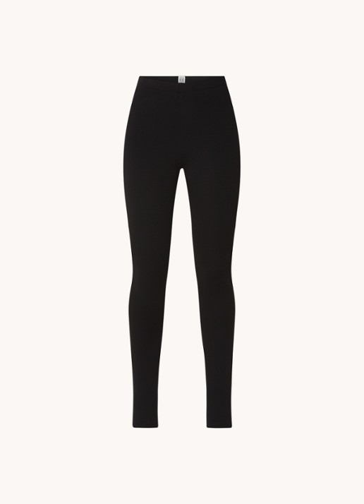 TOTEME Mid waist legging met ritsdetail - voorkant 2 zwart
