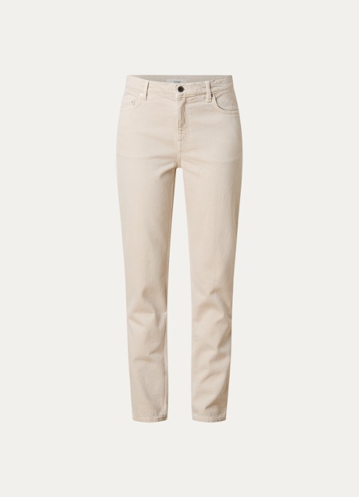 TOTEME Mid waist slim fit jeans van  katoen - voorkant 5 creme