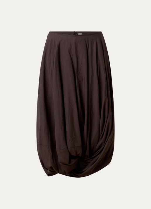 TOTEME Midi rok met gedrapeerd detail - voorkant 3 bruin