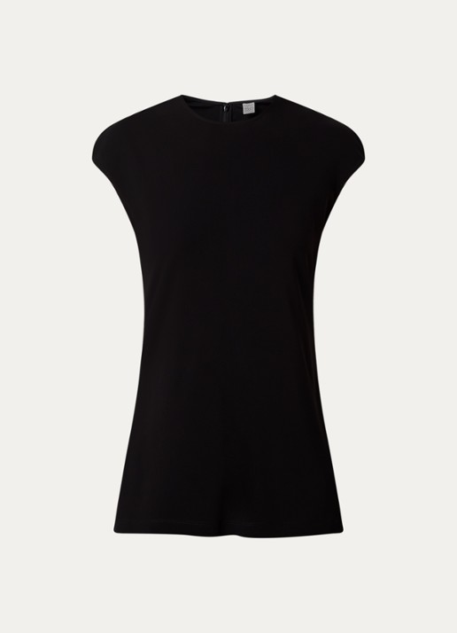 TOTEME Mouwloze top met stretch - voorkant zwart