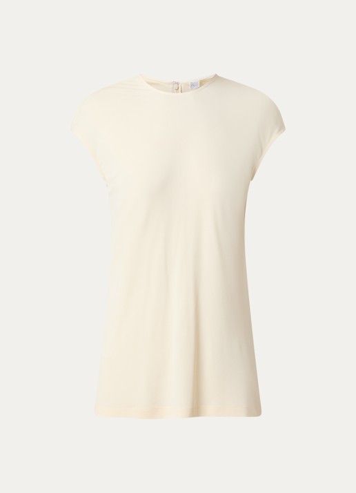 TOTEME Mouwloze top met stretch - voorkant 4 ivoor