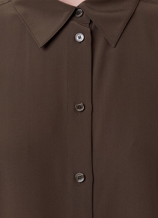 TOTEME Oversized blouse van zijde - detail 2 bruin