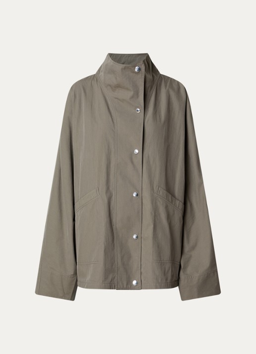 TOTEME Oversized windjack met steekzakken - voorkant 5 bronsgroen