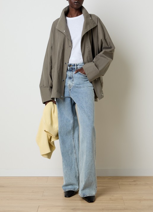 TOTEME Oversized windjack met steekzakken - voorkant 6 bronsgroen