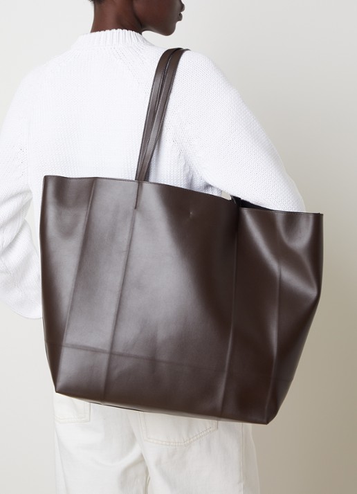 TOTEME Roam shopper van leer - voorkant 6 donkerbruin