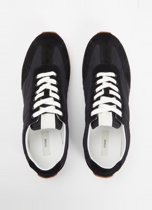 TOTEME Sport sneaker met details van suède - detail 3 zwart