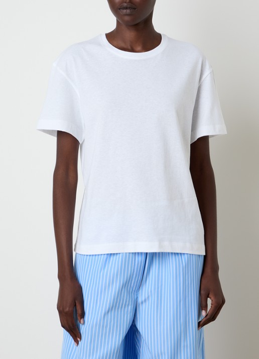 TOTEME T-shirt met ronde hals - detail 3 wit