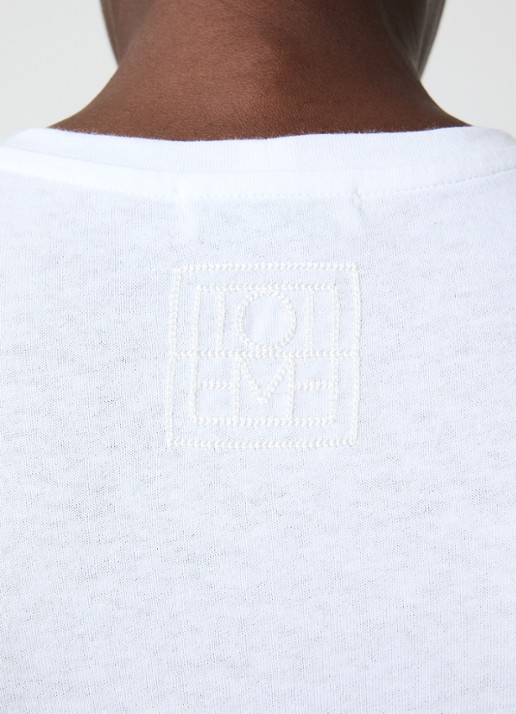TOTEME T-shirt met ronde hals - detail 4 wit