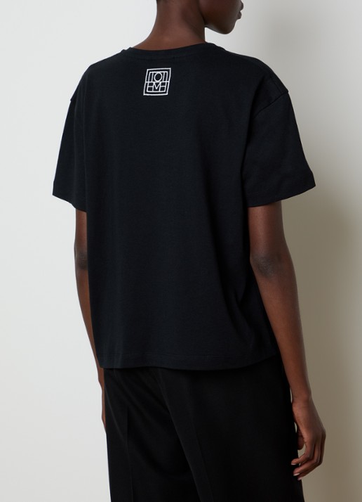 TOTEME T-shirt met ronde hals - achterkant 5 zwart