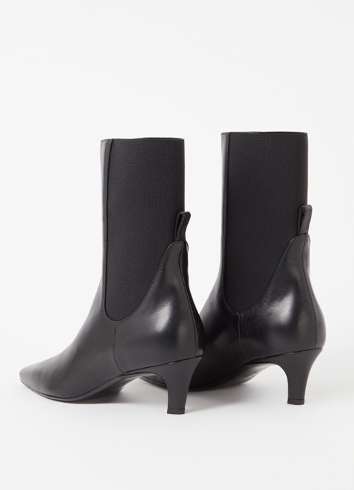 TOTEME The Mid Heel enkellaarsje van leer - achterkant 6 zwart