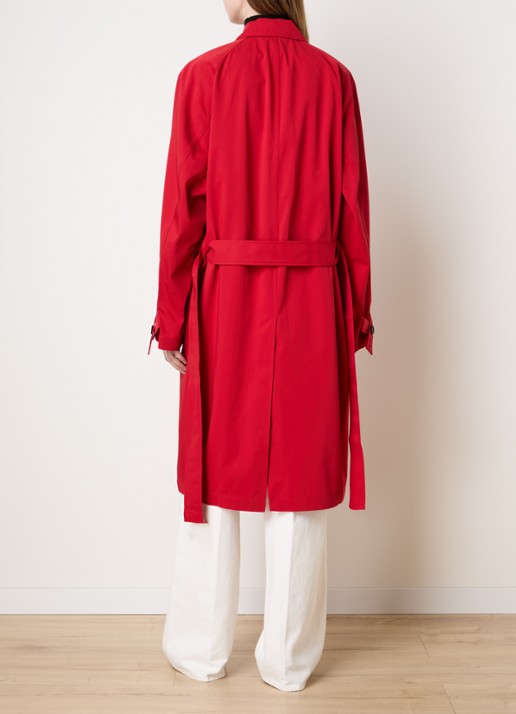 TOTEME Trenchcoat met steekzakken en strikceintuur - achterkant 4 rood