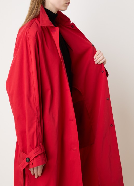 TOTEME Trenchcoat met steekzakken en strikceintuur - detail 2 rood