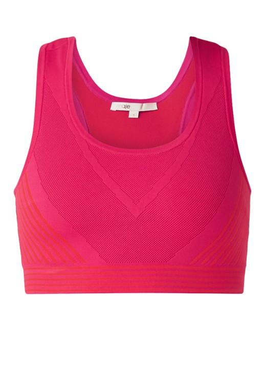 Touchy cropped top met streeppatroon - voorkant 2 fuchsia