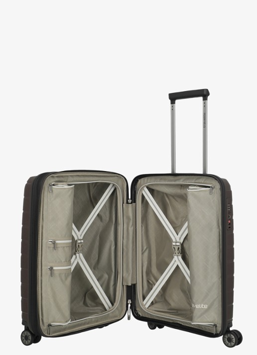 Travelite Air Base S vergrootbare spinner 55 cm - voorkant 2 bruin