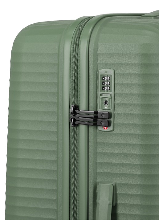 Travelite Air Stripe spinner 77 cm - voorkant 2 groen