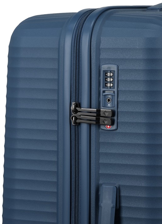 Travelite Air Stripe spinner 77 cm - voorkant 7 donkerblauw