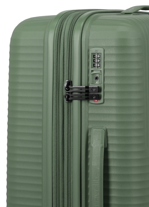 Travelite Air Stripe vergrootbare spinner 66 cm - voorkant 7 groen