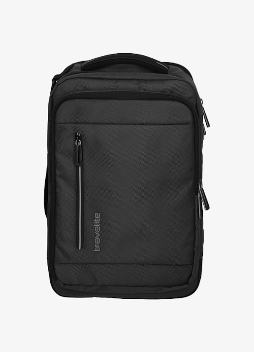 Travelite Crosslite underseater rugzak met 15 inch laptopvak - voorkant zwart