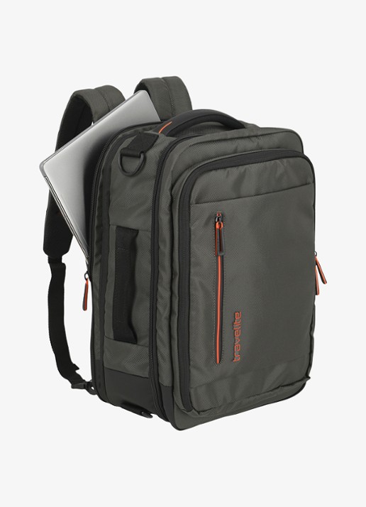 Travelite Crosslite underseater rugzak met 15 inch laptopvak - voorkant 2 groen