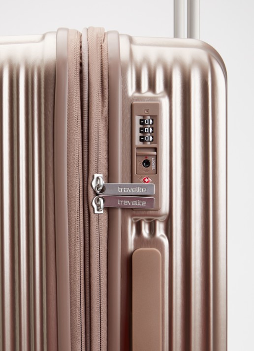 Travelite Paros vergrootbare spinner M 65 cm - detail 4 oudroze