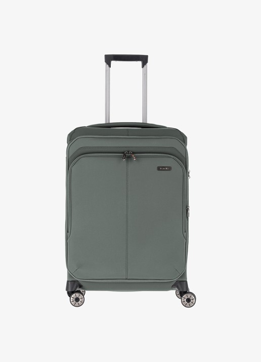 Travelite Priima M vergrootbare spinner 68 cm - voorkant olijfgroen