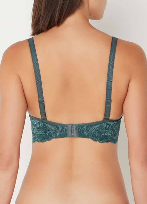 Triumph Amourette bh van kant met beugel - achterkant groen