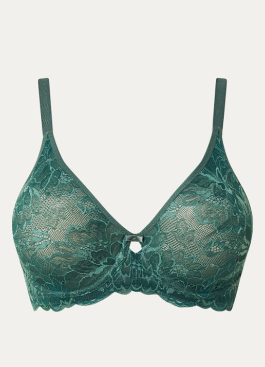 Triumph Amourette bh van kant met beugel - voorkant 4 groen