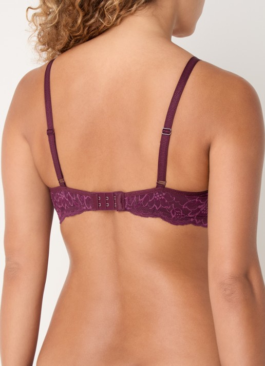 Triumph Amourette Charm beugel bh van kant - achterkant aubergine