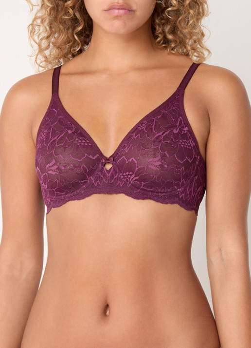 Triumph Amourette Charm beugel bh van kant - detail 2 aubergine