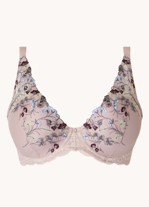 Triumph Sensual Spotlight voorgevormde bh met overlay van kant - voorkant taupe