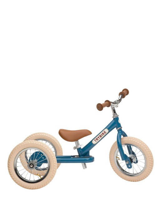 Trybike 2-in-1 loopfiets van staal - voorkant 2 blauw