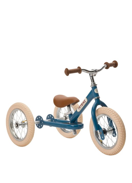 Trybike 2-in-1 loopfiets van staal - voorkant 3 blauw