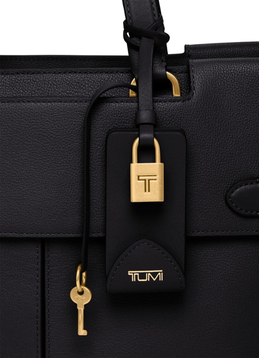 TUMI Agent Medium businesstas van leer met 13 inch laptopvak - unisex - detail 2 zwart