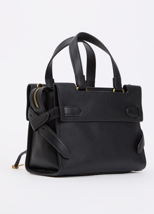 TUMI Agent Small handtas van leer - achterkant zwart