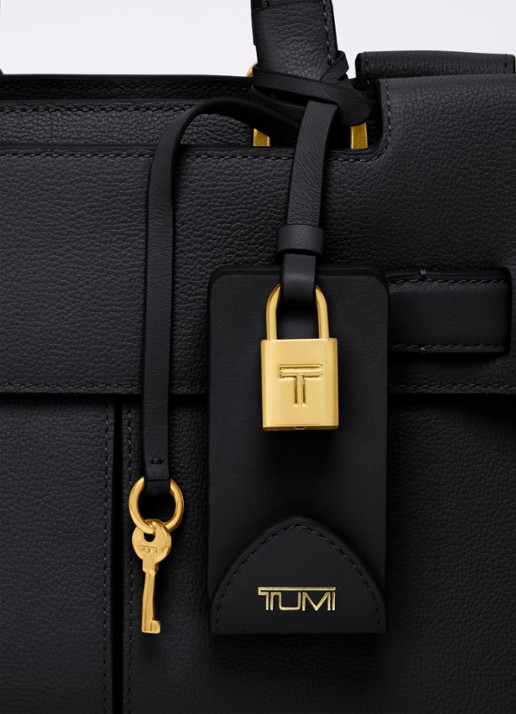 TUMI Agent Small handtas van leer - detail 2 zwart
