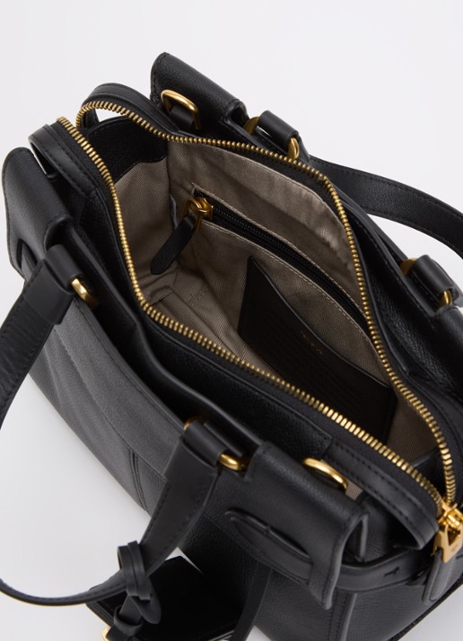 TUMI Agent Small handtas van leer - detail 3 zwart