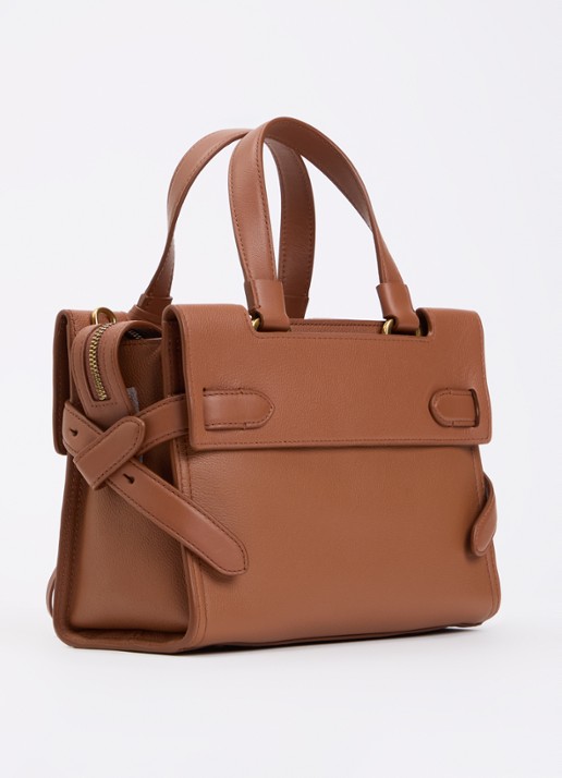 TUMI Agent Small handtas van leer - achterkant 7 steenrood