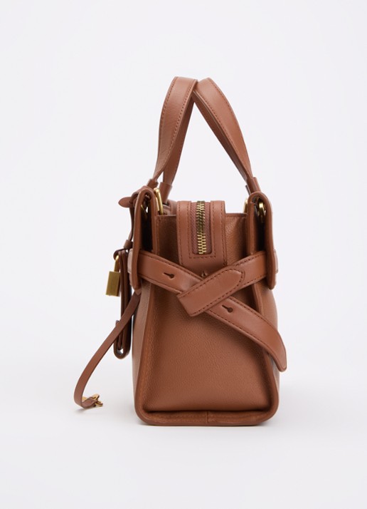 TUMI Agent Small handtas van leer - detail 5 steenrood