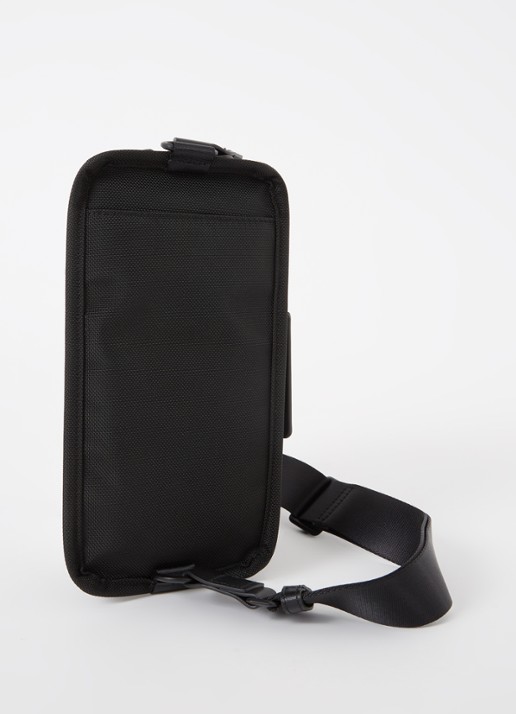 TUMI Alpha 3 Compact Sling crossbodytas met leren details - achterkant 3 zwart