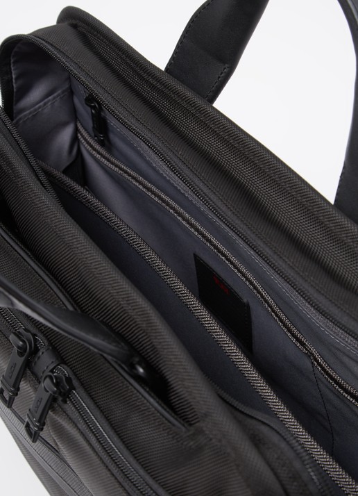 TUMI Alpha 3 Organizer Portfolio businesstas met leren details - detail 3 zwart