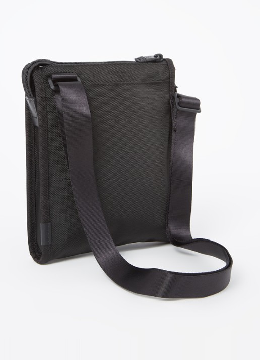 TUMI Alpha 3 Pocket crossbodytas met leren details - achterkant zwart