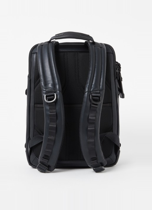 TUMI Alpha Bravo Dynamic rugzak van leer met 15 inch laptopvak  - achterkant 2 zwart